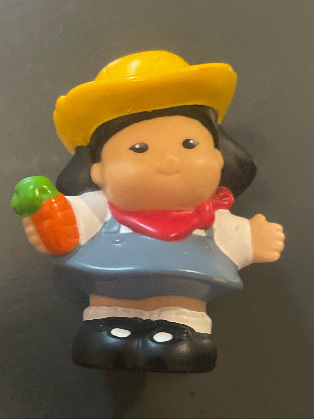 Fisher Price Little People Sonya Lee Farmer Girl Asian For Farm W/ Carrot